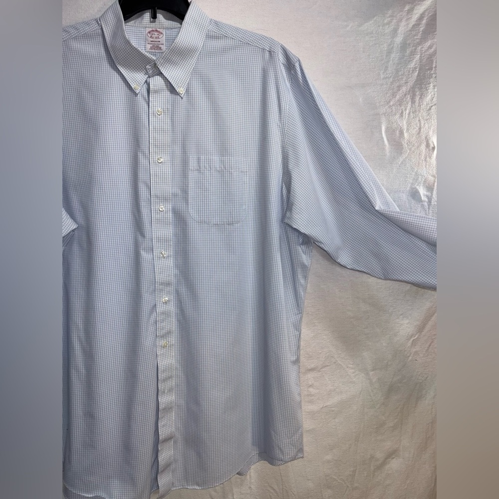 Brooks Brothers Madison Non-Iron Button Down Collar Dress Shirt 18 1/2 - 34 - Picture 6 of 10
